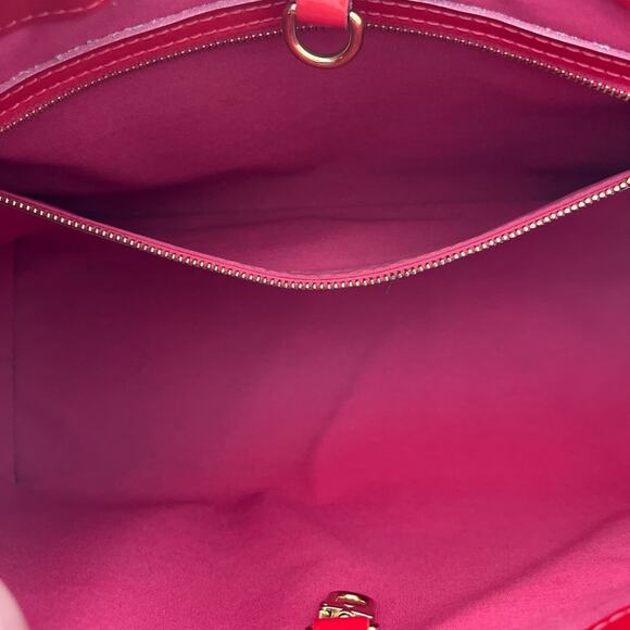 Louis Vuitton Wilshire PM Vernis Rose Pop Patent Tote Red Pink Monogram Bag Box - Picture 14 of 16